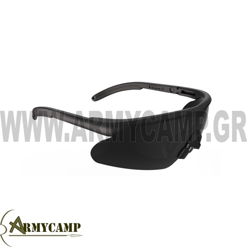 ΓΥΑΛΙΑ ΑΝΤΙΒΑΛΛΙΣΤΙΚΑ RAPTOR PRO ΜΑΥΡΟ Safety goggles Raptor Pro Frame: Nylon Lens: Polycarbonate temple inclination adjustable and flat temple ends with a strap attachment adjustable new nose bridge antifog/antiscratch-coating according to EN 166 FTNK 100% UVA,UVB and UVC protection up to 400 nm (nanometer) optional RX clip for glazing in prescription possible (15628500) spare lenses in orange and clear case, headband and microfiber bag included EN 166 FTNK, EN 12312-1 MIL-PRF-32432A, MIL-PRF-31013, MIL-DTL-43511D ANSI Z87.1+, STANG 4296/2920