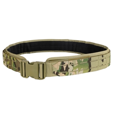 LASER CUT SYSTEM MOLLE  MULTICAM GUN BELT BY CONDOR     NEA ANATOMIKH ΣΧΕΔΙΑΣΗ ME ΑΝΤΙΔΡΩΤΙΚΟ ΑΝΤΙΟΛΙΣΘΗΤΙΚΟ  ΜΑΞΙΛΑΡΑΚΙ ΕΣΩΤΕΡΙΚΑ ,ΠΙΟ ΣΤΕΝΗ ΓΙΑ ΛΙΓΟΤΕΡΟ ΒΑΡΟΣ ΚΑΙ ΚΑΛΥΤΕΡΗ ΕΥΧΕΡΕΙΑ ΚΙΝΗΣΕΩΝ ΣΕ ΣΥΝΔΥΑΣΜΟ ΜΕ PLATE CARRIER      ΦΑΡΔΟΣ ΜΟΝΟ 5εκ.     ΚΑΤΑΣΚΕΥΑΣΜΕΝΗ ΑΠΟ ΕΙΔΙΚΟ ΥΛΙΚΟ ΕΣΩΤΕΡΙΚΑ ΥΨΗΛΗΣ ΑΝΤΟΧΗΣ ΓΙΑ ΚΑΤΑΔΥΣΗ     ΚΛΙΠ ΤΑΧΕΙΑΣ ΑΠΕΛΕΥΘΕΡΩΣΗΣ ΦΑΡΔΟΥΣ 5εκ.     ΜΠΟΡΕΙΤΕ ΝΑ ΑΝΑΡΤΗΣΕΤΕ ΤΟΣΟ ΘΗΚΕΣ Ή ΠΙΣΤΟΛΟΘΗΚΕΣ MOLLE ΟΣΟ ΚΑΙ ΚΛΑΣΣΙΚΕΣ ΘΗΚΕΣ ΠΕΡΑΣΤΕΣ ΣΕ ΖΩΝΗ ΕΞΑΡΤΥΣΗΣ ΑΣΤΥΝΟΜΙΑΣ ( ΔΕΙΤΕ ΤΟ ΣΧΕΤΙΚΟ VIDEO )      ΣΕ ΤΡΙΑ ΜΕΓΕΘΗ SMALL(30''-32'' JEANS SIZE),MEDIUM(34''-36'' JEANS SIZE),LARGE(38''-40'' JEANS SIZE)  ζωνη μαχησ The LCS Gun Belt Multicam is the latest addition to our load-bearing belt family at Condor Outdoor. Constructed with heavy-duty webbing and reinforced with an additional layer of scuba webbing to handle heavy loads, this durable belt helps to distribute weight comfortably and keep firearms and ammunition within reach. It's available in a number of classic colors to complement your uniform or gear and ensure discretion when needed. The gun belt exterior features our proprietary LCS material with non-traditional MOLLE slots to stabilize attachments and trim weight. This versatile belt can be used in conjunction with an inner belt or as a standalone belt to suit your needs for each expedition or mission. It features a removable inner anti-slip pad to keep it comfortably situated on your waist. 2" QD buckle 2" side belt webbing throughout Laser cut slots for modular attachment Reinforced with scuba webbing Removable inner anti-slip pad Can be used as two belt system LCS Gun Belt Multicam 2" QD buckle 2" side belt webbing throughout Laser cut slots for modular attachment Reinforced with scuba webbing Removable inner anti-slip pad 121174-008