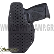 APN43 FOBUS HOLSTER IWB and OWB holster for Glock 43 & 43X (rails version not included) APN43 Holster IWB and OWB holster for Glock 43 & 43X (rails version not included) About the Holster APN is an IWB and OWB holster designed for appendix carry or standard I/OWB carry on your waist. The holster is offered with an adjustment screw for accurate retention pressure and personal preference; a belt clip/J hook that allows five cant positions with a simple turn clockwise/counterclockwise; a sweat guard to buffer between the firearm and your body, to assist with better purchase of the firearm and to offer a degree of ventilation, without allowing sweat to pass to the slide of your firearm (the sweat guard is detachable and you may use the holster without it); a concealment wing (available for right-handed only) to push the grip of your firearm towards your body for less 'printing' (also removable); a rigid paddle that enables to carry the holster as OWB; and finally, the holster is ambidextrous and may be switched to left-hand use without any tools required.  The APN holster is highly concealable, very lightweight, completely washable, ventilated, highly durable, it is contoured for maximum comfort, and is extremely convenient for every day concealed carry.     How to use   IWB and OWB holster for Glock 43 & 43X (rails version not included)  Place the holster inside your pants, in a location of your preference. The holster may be used for appendix carry or for standard IWB carry on your waist. Make sure the belt clip is outside your pants and over your belt, while its lower hook is catching the belt from underneath.    If using a paddle, make sure to dismantle the belt clip, sweat-guard, and concealment wing first. Then click the paddle into the sweat-guard location. Place the holster on your hip and make sure the paddle is pushed all the way down on your belt.  *The J hook is discontinued Technical Information Holster Material: a mixture of mold injected Polymers. Passive retention with adjustment screw: Fobus passive retention system acts like a spring on the trigger guard area and holds the gun firmly in place.