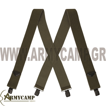 ΤΙΡΑΝΤΕΣ ΧΑΚΙ ΤΗΣ ΑΜΕΡΙΚΑΝΙΚΗΣ ΕΤΑΙΡΙΑΣ ROTHCO(MADE IN CHINA ) ΠΟΛΥ ΔΥΝΑΤΕΣ ΤΕΣΣΕΡΑ ΜΕΤΑΛΛΙΚΑ ΚΛΙΠΣ ΣΥΝΘΕΣΗ 52% ΒΑΜΒΑΚΙ , 30% ΠΟΛΥΕΣΤΕΡ , 18% ΛΑΣΤΙΧΟ Ετοιμαστείτε για τις ρυθμιζόμενες ελαστικές τιράντες παντελονιών X-Back της Rothco. Σχεδιασμένες για να κρατούν το παντελόνι σας με ασφάλεια στη θέση τους όλη την ημέρα, αυτές οι τιράντες διαθέτουν ανθεκτική ελαστική κατασκευή για άνεση που διαρκεί. Ρυθμιζόμενες διαθέτουν μεταλλικά κλιπ αλιγάτορα σε κάθε άκρο, εξασφαλίζοντας ασφαλές κράτημα χωρίς την ανάγκη για ζώνη. SUSPENDERS BLACK ''Y'' SHAPE WITH 3 METAL CLIPS ELASTIC AND ADJUSTABLE MATERIAL 52% COTTON ,30% POLYESTER, 18% RUBBER 2'' WIDE rothco 4199