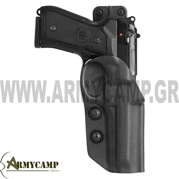 ΠΙΣΤΟΛΟΘΗΚΗ ΠΡΑΚΤΙΚΗΣ ΣΚΟΠΟΒΟΛΗΣ SPORT THERMO-MOLDED POLYMER OPEN HOLSTER WITH SPORT LOWER LOOP SPECS :  Open holster with double retention screws located on the jumper and barrel, and a molded trigger guard for enhanced retention. Includes a double holes belt loop system: Paddle: Adjustable inclination and height. Holes Belt Loop: Adjustable inclination and height. Crafted using Vegatek thermo-molding for durability and precision. Adjust angle and removable loop Compatible weapons with Red Dot Left and right hand Retention screw Thermo-molding Compatible  weapons :  Beretta 92 Beretta 98 FS Beretta APX Beretta APX Centurion Beretta APX Compact Beretta PX4 Compact Beretta PX4 Storm Colt 1911 Colt Government CZ Shadow 2 CZ SP-01 Glock 17 Glock 19 Glock 19X Glock 22 Glock 23 Heckler & Koch P30 Heckler & Koch USP Compact Multibrand 1911'S Para Ordnance P14 Para Ordnance P16 Sig Sauer 1911 Sig Sauer P220 Sig Sauer P226 Sig Sauer P250 Sig Sauer PRO 2022 Smith & Wesson 1911 Springfield 1911 Springfield XD Tanfoglio Force New Generation Tanfoglio Gold Match Tanfoglio Limited Custom Walther P99Q Walther PPQ VKOS8 – “SPORT” Η ανοιχτή ταχείας απασφάλισης πιστολοθήκη πρακτικής σκοποβολής SPORT της VEGA είναι κατασκευασμένη από πολυμερικό άθραυστο υλικό με θερμική επεγεργασία VEGATEK. ΠΙΣΤΟΛΟΘΗΚΗ ΑΝΟΙΧΤΗ ΠΡΑΚΤΙΚΗΣ ΣΚΟΠΟΒΟΛΗΣ ΣΥΣΤΗΜΑ ΑΣΦΑΛΕΙΑΣ ΠΑΘΗΤΙΚΗΣ ΑΔΡΑΝΕΙΑΣ ΜΕ ΡΥΘΜΙΣΗ ΜΕ ΔΥΟ ΒΙΔΕΣ ΓΙΑ ΤΗΝ ΔΥΝΑΜΗ ΠΟΥ ΠΡΕΠΕΙ ΝΑ ΑΣΚΗΣΕΤΕ ΚΑΤΑ ΤΟ ΤΡΑΒΗΓΜΑ ΤΟΥ ΠΙΣΤΟΛΙΟΥ ΣΥΣΤΜΗΑ ΠΡΟΣΔΕΣΗΣ-ΑΝΑΡΤΗΣΗΣ ΣΤΗΝ ΖΩΝΗ ΣΑΣ ΚΑΘ' ΎΨΟΣ ΚΑΙ ΚΑΤΑ ΚΛΙΣΗ   ΥΛΙΚΟ : ΠΟΛΥΜΕΡΙΚΟ , ΑΘΡΑΥΣΤΟ ,KYDEX ΜΕ ΘΕΡΜΙΚΗ ΕΠΕΞΕΡΓΑΣΙΑ VEGATEK ΣΥΜΒΑΤΗ ΜΕ ΤΑ ΚΑΤΩΘΙ ΠΙΣΤΟΛΙΑ :  Beretta 92 Beretta 98 FS Beretta APX Beretta APX Centurion Beretta APX Compact Beretta PX4 Compact Beretta PX4 Storm Colt 1911 Colt Government CZ Shadow 2 CZ SP-01 Glock 17 Glock 19 Glock 19X Glock 22 Glock 23 Heckler & Koch P30 Heckler & Koch USP Compact Multibrand 1911'S Para Ordnance P14 Para Ordnance P16 Sig Sauer 1911 Sig Sauer P220 Sig Sauer P226 Sig Sauer P250 Sig Sauer PRO 2022 Smith & Wesson 1911 Springfield 1911 Springfield XD Tanfoglio Force New Generation Tanfoglio Gold Match Tanfoglio Limited Custom Walther P99Q Walther PPQ